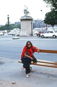 Paris 1971. Elizabeth Esris in her well-worn Adidas by Place de la Concorde © Michael Esris