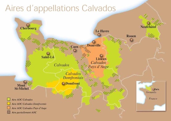 Le Calvados A.O.C de Normandie, présentation, information