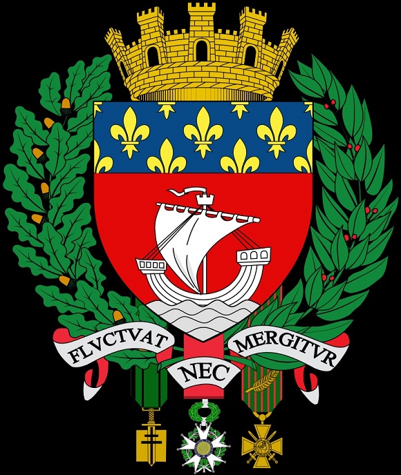 Current coat of arms of the City of Paris.