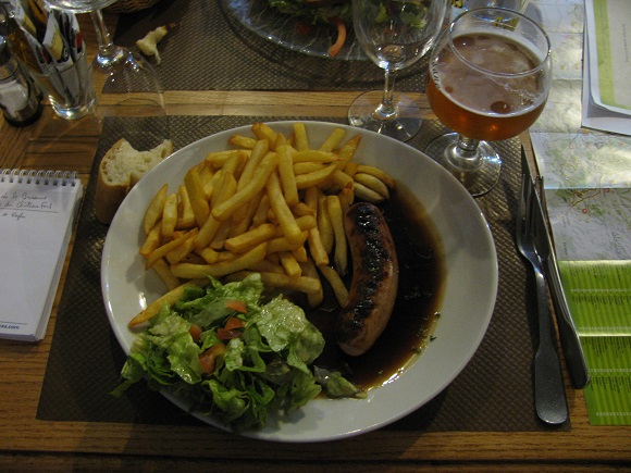 Boudin blanc and triple beer.