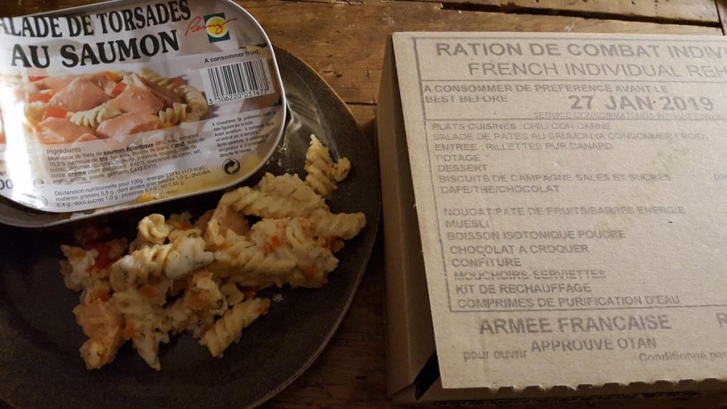 French combat ration salmon pasta salad