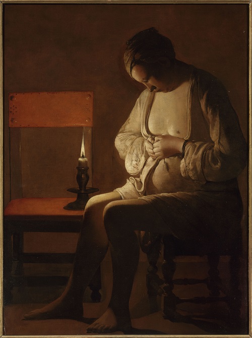 La Femme à la puce (1638), Georges de la Tour. Nancy, Musée Lorrain. 