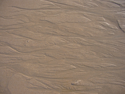 Sand during falling tide, beach in Vendée. Photo GLK