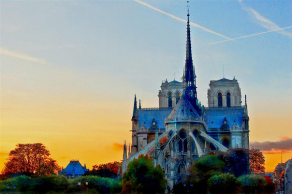 Notre-Dame at sunset. Photo Joe Wilkins.
