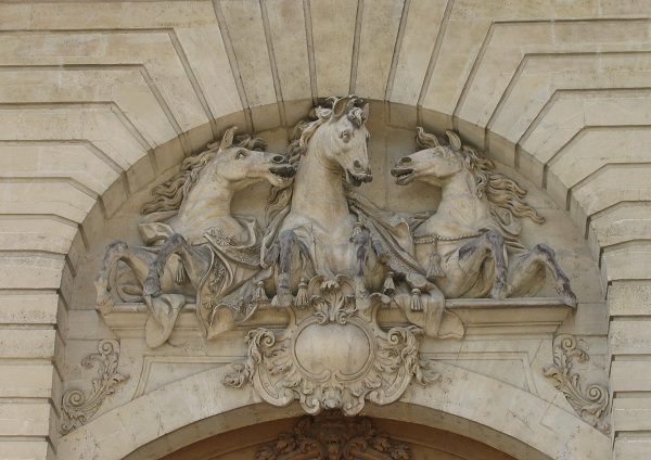 Entrance to the palatial stables at Chantilly. GLK