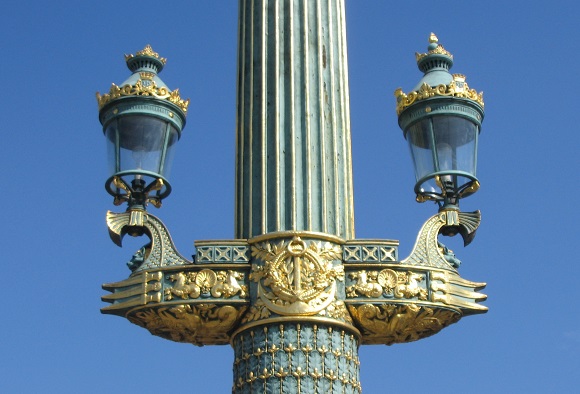 Detail of streetlamp, Place de la Concorde, Paris. Photo GLKraut.