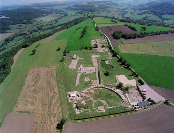 Archeological site of Alesia, the a Gallo-Roman oppidum in Burgundy. © D. Fouilloux-MRW Zeppeline
