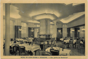 Dining room at Hotel du Lion Rouge in Soissons, 1952