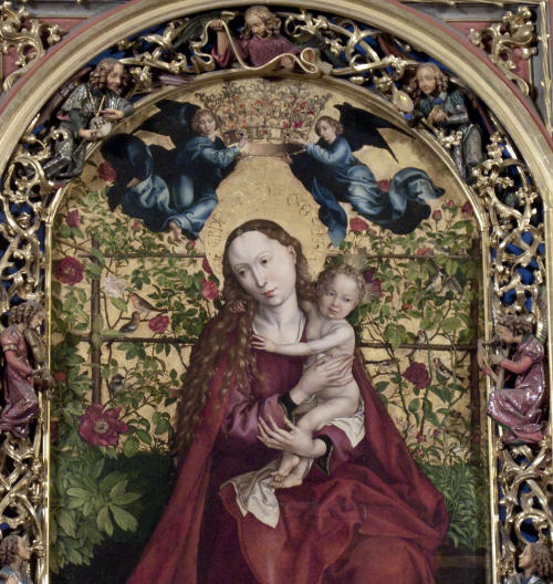 Detail of Martin Schongauer’s “The Madonna of the Rose Bush.” © Colmar Tourist Office.