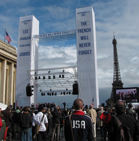 9/11 10th anniversary commemoration, Paris. Photo GLK.