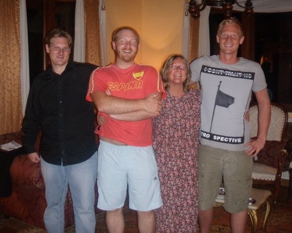 Sue Birch and her three sons.