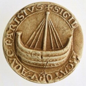 Mold of the seal of the water merchants of 1210. National Archives, Paris.