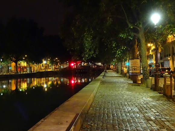 Paris by night-Cobblestone quay Canal St Martin-GLK
