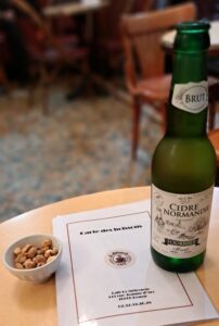 Rouen - cider from Normandy at Le Metropole. Photo GLK.