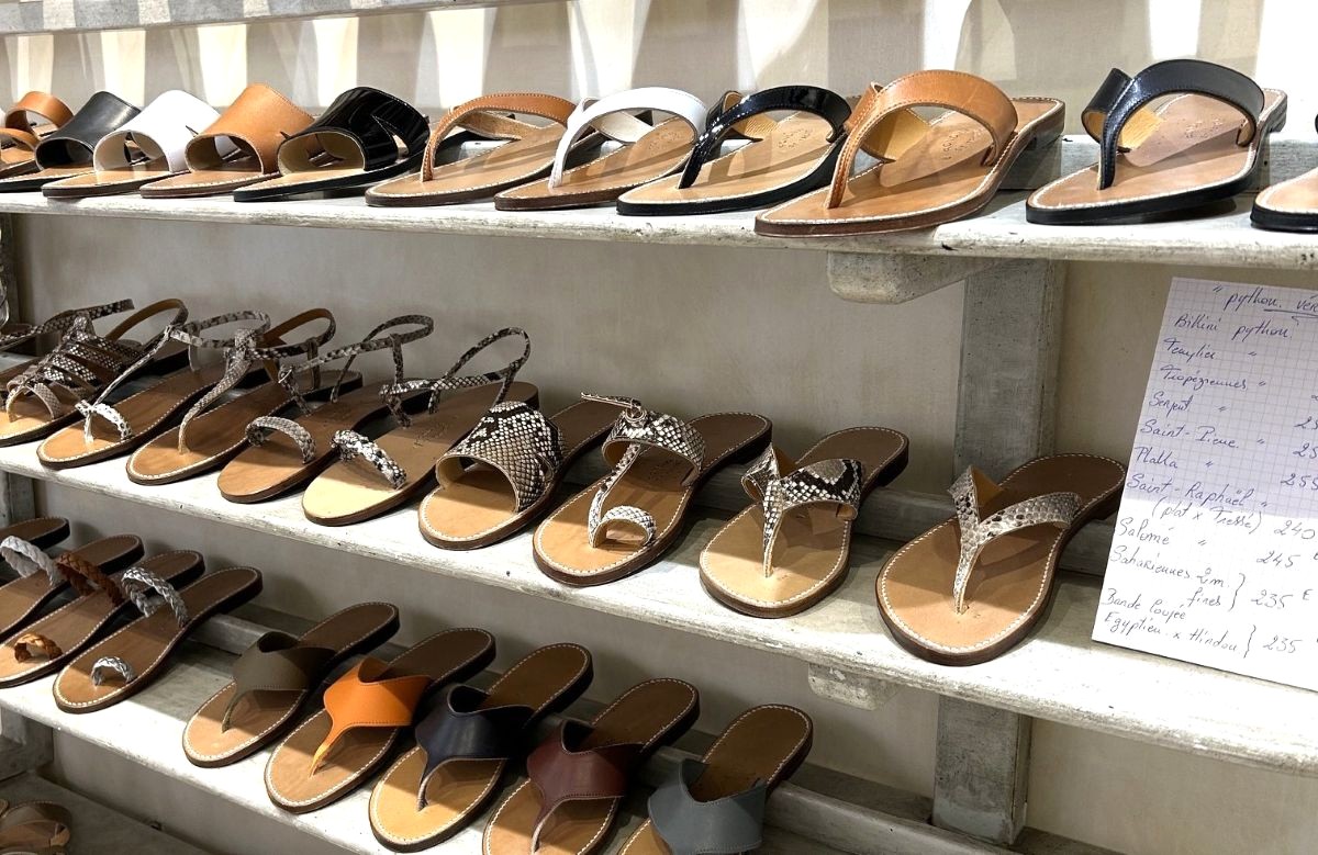 Sandals at Atelier Rondini in Saint Tropez. Photo Catherine Sabino