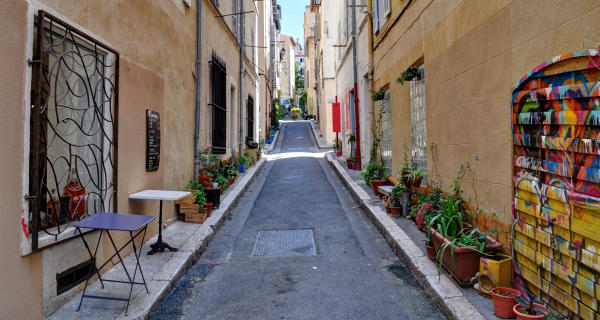 Street in the Panier district of Marseille